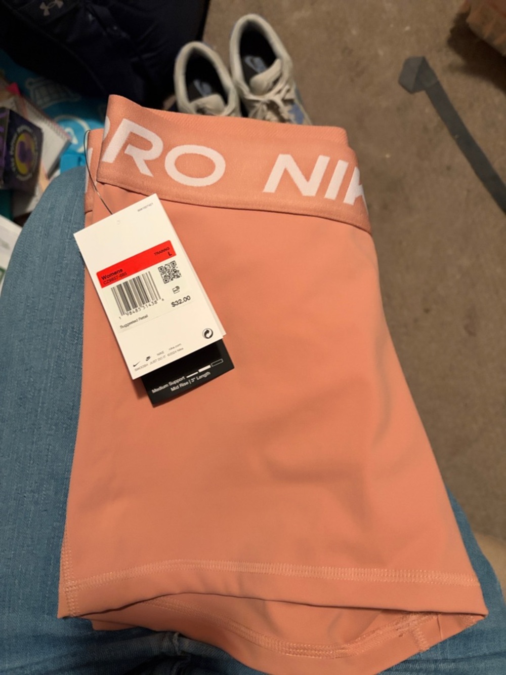 Nike pink/Peach Performance Training Shorts with Branded Waistband